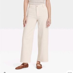 Universal Thread sailor wide leg cream pinstripe pants size 17 nwt